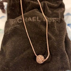 Michael kors rose gold necklace